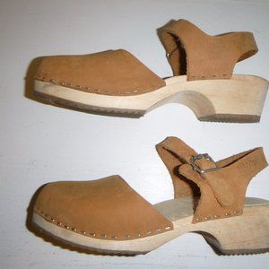 LOTTA'S FROM STOCKHOLM TORPATOFFELN STRAPPY CLOGS SHOES sz-40 TAN US9